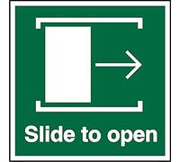 Seco Slide to Open - Right Arrow Sign, 100mm x 100mm - 1mm Semi Rigid Plastic