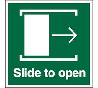 Seco Slide to Open - Right Arrow Sign, 150mm x 150mm - Self Adhesive Vinyl