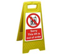 Seco Sorry This Lift is Out of Order Floor Standing Sign, 300mm x 600mm - Polypropylene