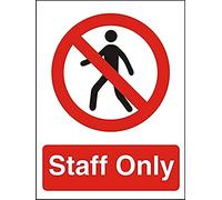 Seco Staff Only Sign, 200mm x 300mm - Self Adhesive Vinyl