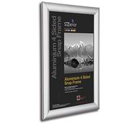 SECO Stewart Superior 20" x 30" Aluminium 4 Sided 25mm Front Loading Picture/Poster Snap Frame - Silver"