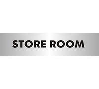 Seco Store Room Sign, 190mm x 45mm - 2mm Brushed Aluminium Effect Acrylic