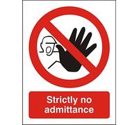 Seco Strictly No Admittance Sign, 200mm x 300mm - Self Adhesive Vinyl
