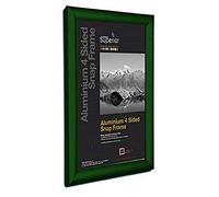 SECO Superior A3 Aluminium 4 Sided 25mm Front Loading Picture/Poster Snap Frame - Green GREENA3