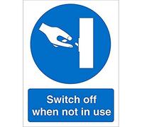 Seco Switch Off When Not in Use Sign, 150mm x 200mm - 1mm Semi Rigid Plastic