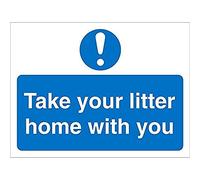 Seco Take Your Litter Home with You Sign, 200mm x 150mm - Self Adhesive Vinyl