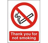 Seco Thank You for Not Smoking Sign, A5-1mm Semi Rigid Plastic