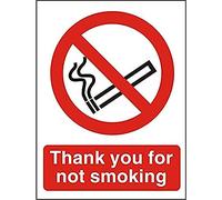 Seco Thank You for Not Smoking Sign, A5 - Self Adhesive Vinyl