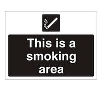 Seco This is A Smoking Area Sign, 400mm x 300mm - 4mm Fluted Board