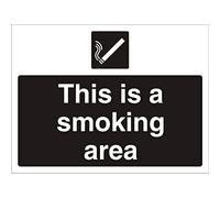 Seco This is A Smoking Area Sign, 600mm x 450mm - 4mm Fluted Board