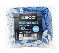Seco Treasury Tags 152 mm Blue Plastic Pack of 100