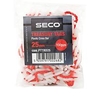Seco Treasury Tags 25 mm Red Plastic Pack of 100