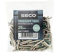 Seco Treasury Tags Metal Green 25 mm Pack of 100
