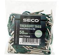 Seco Treasury Tags Metal Green 50 mm Pack of 100