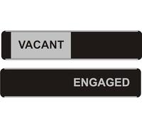 Seco Vacant/Engaged Sliding Sign, 255mm x 52mm - Aluminum/PVC (Pack of 5)