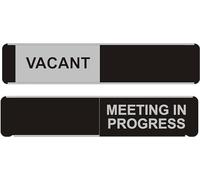 Seco Vacant/Meeting In Progress Sliding Sign, 255mm x 52mm - Aluminum/PVC