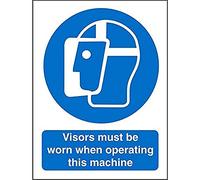 Seco Visors Must Be Worn When Operating This Machine Sign, 200mm x 300mm - 1mm Semi Rigid Plastic