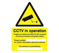 Seco Warning CCTV Cameras in Constant Operation Sign, 300mm x 400mm - Self Adhesive Vinyl