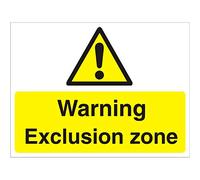 Warning Sign Exclusion Zone Freestanding PVC (Polyvinyl Chloride) 45 x 60 cm