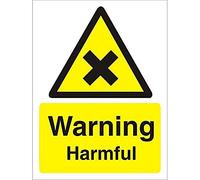 Seco Warning Harmful Sign, 150mm x 200mm - 1mm Semi Rigid Plastic