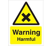 Seco Warning Harmful Sign, 300mm x 400mm - Self Adhesive Vinyl