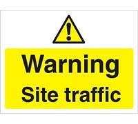 Seco Warning Site Traffic Sign, 600mm x 450mm - 4mm Fluted Board