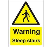 Warning Sign Steep Stairs Adhesive Plastic 20 x 15 cm