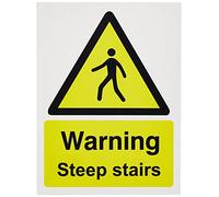 Warning Sign Steep Stairs Adhesive Vinyl 20 x 15 cm