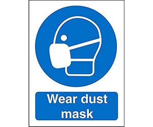 Seco Wear Dust Mask Sign, 150mm x 200mm - 1mm Semi Rigid Plastic