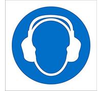 Seco Wear Ear Protectors Pictogram Sign, 200mm x 200mm - 1mm Semi Rigid Plastic