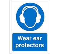 Seco Wear Ear Protectors Sign, 150mm x 200mm - 1mm Semi Rigid Plastic