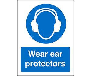 Seco Wear Ear Protectors Sign, 150mm x 200mm - 1mm Semi Rigid Plastic