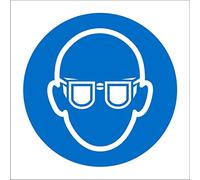 Seco Wear Goggles Pictogram Sign, 200mm x 200mm - 1mm Semi Rigid Plastic