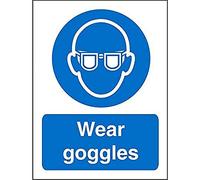 Seco Wear Goggles Sign, 200mm x 300mm - 1mm Semi Rigid Plastic