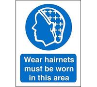 Seco Wear Hairnets Must Be Worn in This Area Sign, 200mm x 300mm - 1mm Semi Rigid Plastic