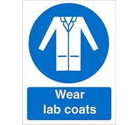 Seco Wear Lab Coats Sign, 200mm x 300mm - Self Adhesive Vinyl