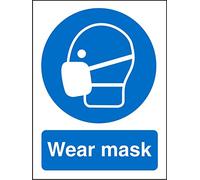Seco Wear Mask Sign, 150mm x 200mm - Self Adhesive Vinyl