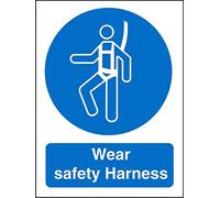 Seco Wear Safety Harness Sign, 200mm x 300mm - Self Adhesive Vinyl