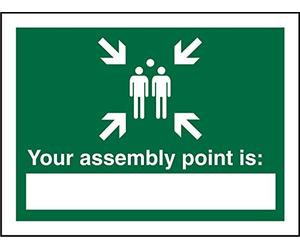 Seco Your Assembly Point is Sign, 300mm x 200mm - 1mm Semi Rigid Plastic