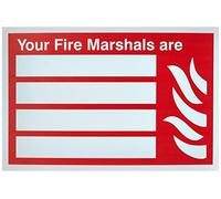 Seco Your Fire Marshals are & Fire Sign, 300mm x 200mm - 1mm Semi Rigid Plastic