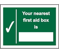 Seco Your Nearest First Aid Box is Sign, 300mm x 200mm - Self Adhesive Vinyl