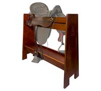 SECOAT Wood Saddle Rack Stand Horse Tack Organizer for Both English and Western Saddles Elegantly Displays Your Prized Trophy Saddles at Home - for Horse Lovers and Equestrian Enthusiasts