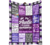 SECOGM Auntie Gifts, Auntie Birthday Gifts, Aunty Blanket Gifts, Best Aunty Gift from Niece Nephew, Soft Throw Blankets 60"X50"