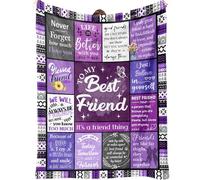 SECOGM Best Friend Blanket - Birthday Gift for Women, Friendship Blanket for Bestie, BBF, Soul Sister, Long Distance 50x60in