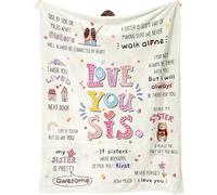 SECOGM Sister Gifts Blanket, Sister Birthday Gifts, Best Presents for My Dear Sis on Mother's Day Christmas Valentine's Day, Sisters Throw Blanket 50 * 60in