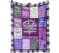 SECOGM Sister Gifts Blanket, Sister Birthday Gifts, Unique Sisters Gift for My Dear Sis on Mother's Day Christmas - Sisters Purple Throw Blanket (50 * 60in)