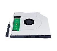 Second 2nd M.2 NGFF SSD Caddy Internal Cooling Radiator Fan Cooler for Lenovo IdeaPad 500-15ACZ 15ISK 510 300 17ISK 310-15IKB 305-15 100-15IBD Z710 Z500 Laptop, DVD Optical Bay Replacement