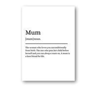 Second Ave A5 Mum Definition Quote Word Wall Art Print Birthday Gift Home Decor