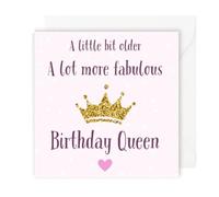 Second Ave Adult Female Women's Fabulous Birthday Queen Square Card Birthday Greeting Card for Her Family Friend