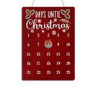 Second Ave Advent Calender Christmas Countdown Wooden Hanging Decoration Festive Home Sign Plaque